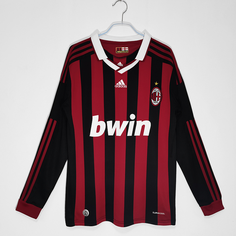 AAA Quality AC Milan 09/10 Home Long Soccer Jersey